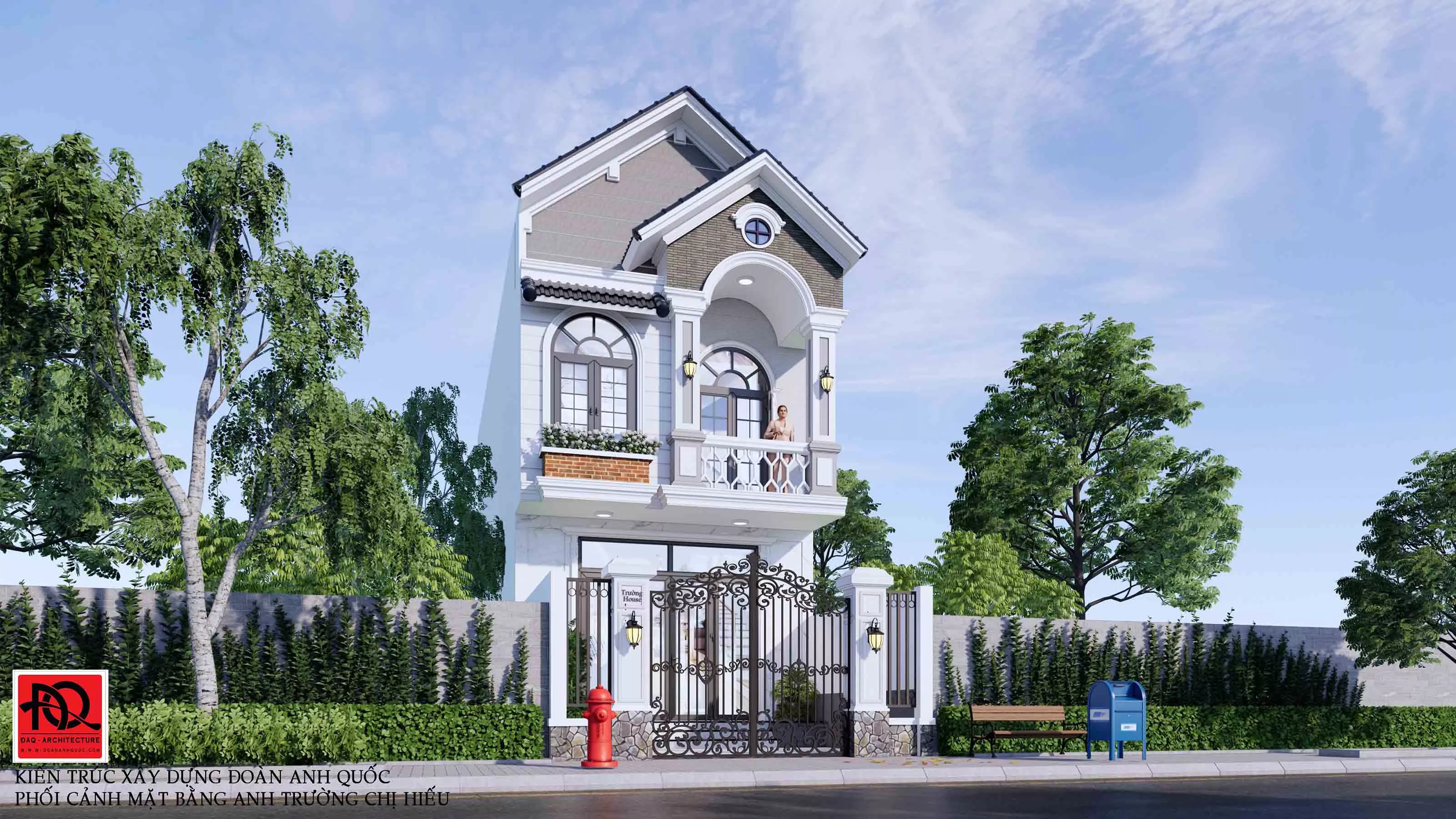 Xây nhà trọn gói Phan Thiết nhà phố đơn giản hiện đại 5x14m 800 triệu